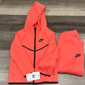 Nike Coral/Orange Zip Hoodie and Jogger Set